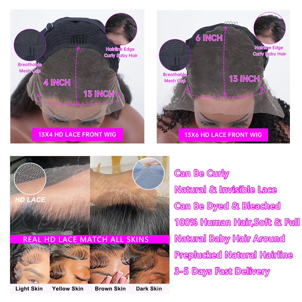 Transparent HD Lace Frontal Curly Wigs