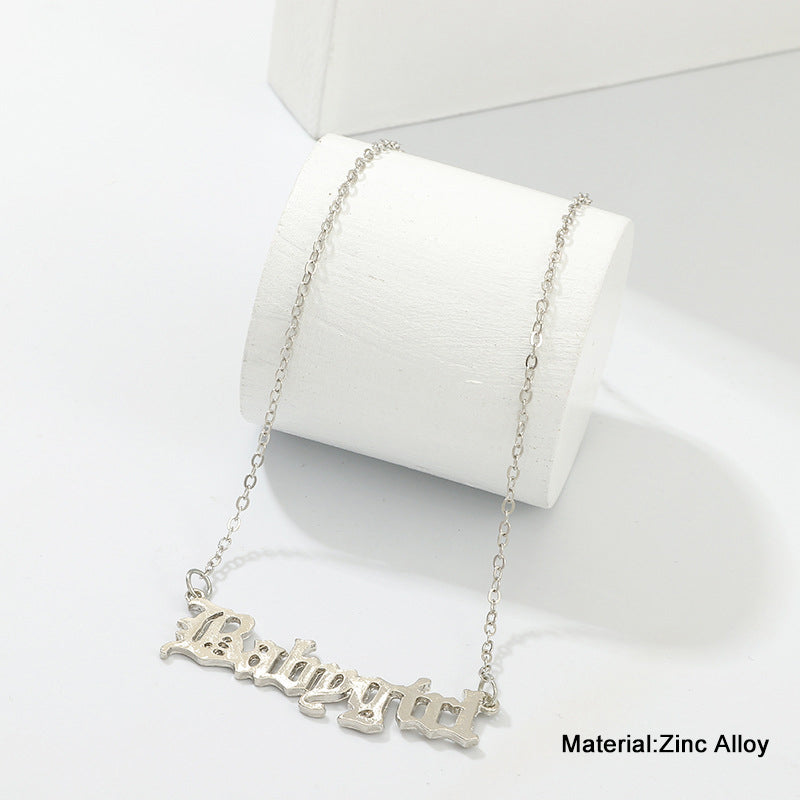 Fashion Old English Letter Babygirl Pendant Necklaces For Women Girls