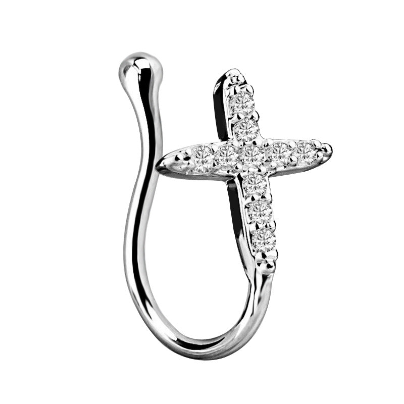 Zircon Nose Clip False Nose Ring Ear Bone Clip