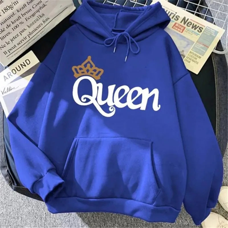 QUEEN Print Hoodies Fleece Hooded Sweatshir