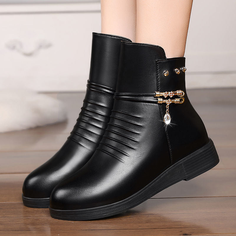 Women's Autumn And Winter Mother Cotton Shoes Boots Soft Sole