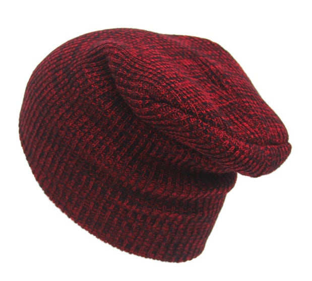 Autumn And Winter Mixed Color Striped Head Caps Warm Knitted Hat Earmuffs Wool