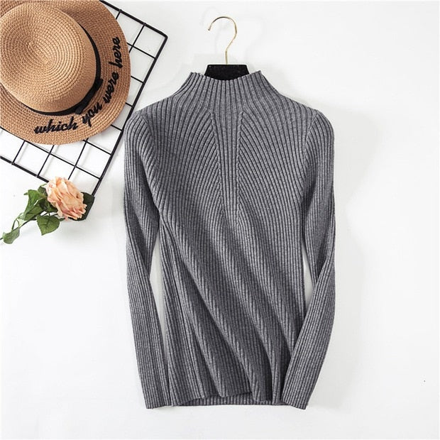 Threaded half-neck sweater sweater women