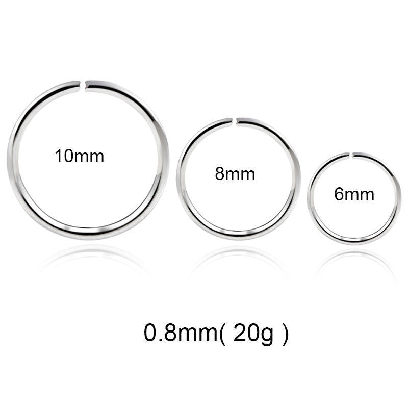 Stainless Steel Nose Ring 5 Colors Piercing Jewelry