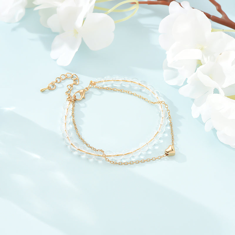Women Love Beaded Double Anklet