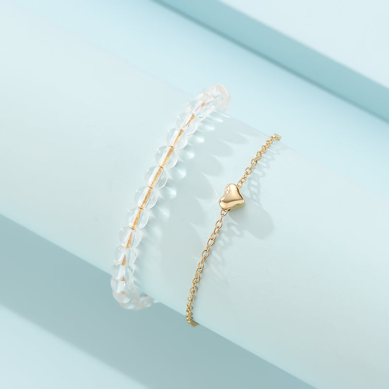 Women Love Beaded Double Anklet