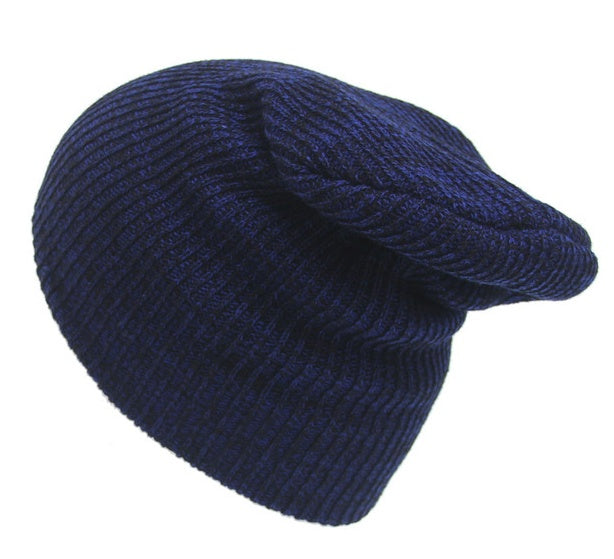 Autumn And Winter Mixed Color Striped Head Caps Warm Knitted Hat Earmuffs Wool