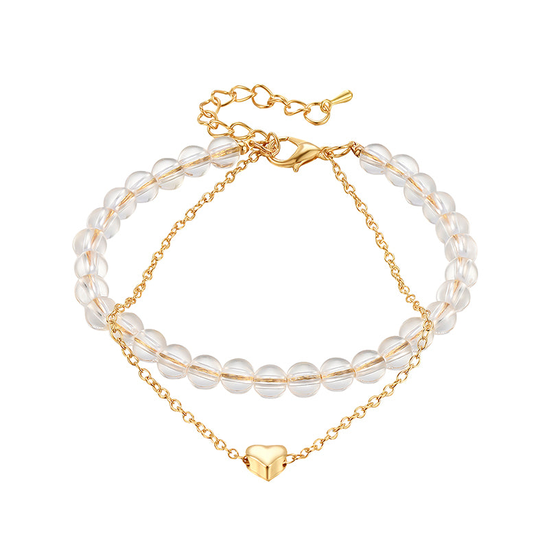Women Love Beaded Double Anklet