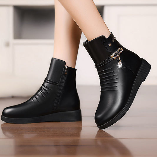 Women's Autumn And Winter Mother Cotton Shoes Boots Soft Sole