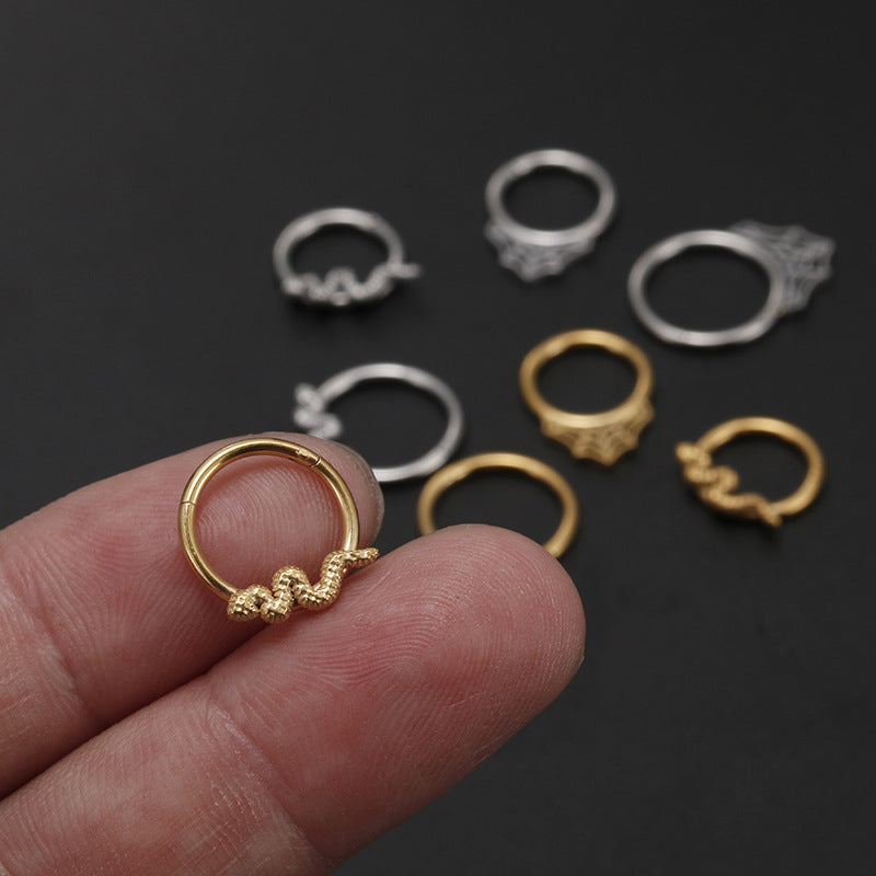 Stainless Steel Snake Spider Web Nose Ring
